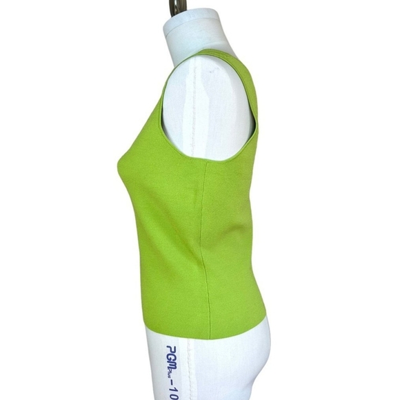 EXPRESS Body Contour One Shoulder Cutout Cropped Sweater Tank Green Size L - Picture 5 of 8